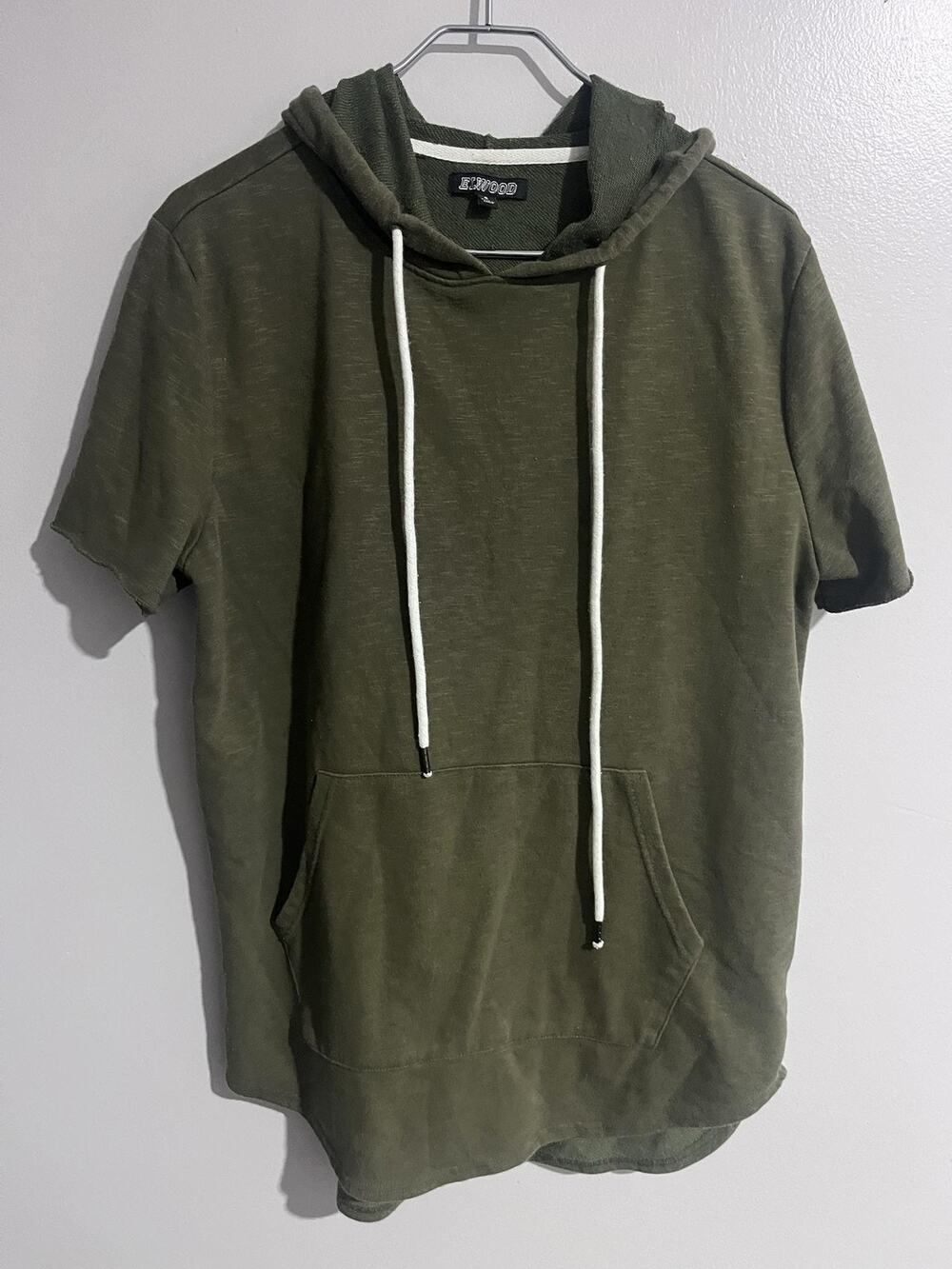 Elwood Hoodie Mens S Green Pullover Hooded Pockets Lightweight Drawstring
